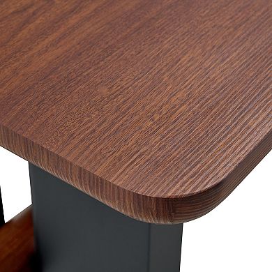 Loheer Dining Table with Sleek Two-Tone Finish, Modern Compact Kitchen Table for Small Spaces