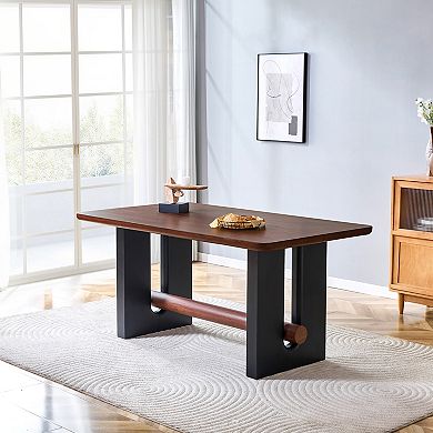 Loheer Dining Table with Sleek Two-Tone Finish, Modern Compact Kitchen Table for Small Spaces