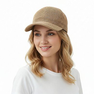 Women Straw Baseball Cap Lightweight Breathable Sun Hat Casual Summer Visor Hat