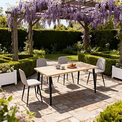 KWPZQEB 63Inch Modern Rectangular Wooden Dining Table for 6-8 People