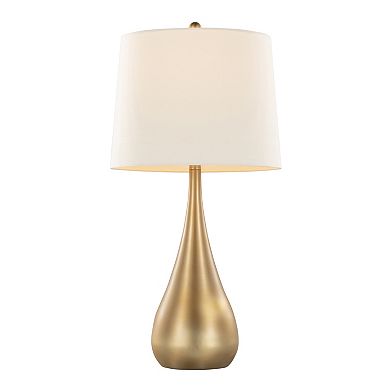Loheer Contemporary Metal Table Lamp Set with Linen Shade, Set of 2