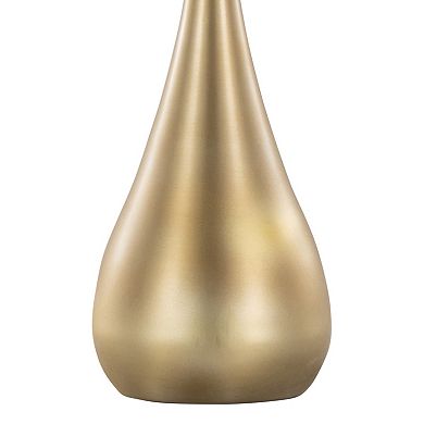 Loheer Contemporary Metal Table Lamp Set with Linen Shade, Set of 2