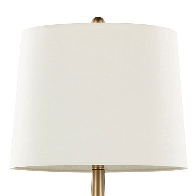 Loheer Contemporary Metal Table Lamp Set with Linen Shade, Set of 2