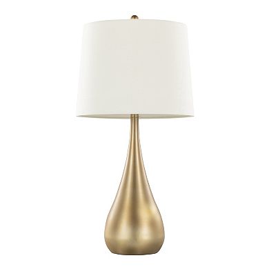 Loheer Contemporary Metal Table Lamp Set with Linen Shade, Set of 2