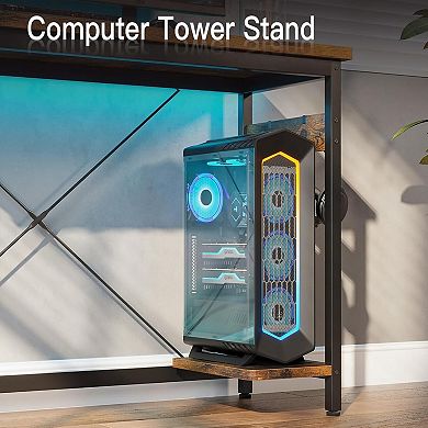 YIORTWO L Shaped Computer Desk with CPU Stand, 66" Corner Gaming Office Desk
