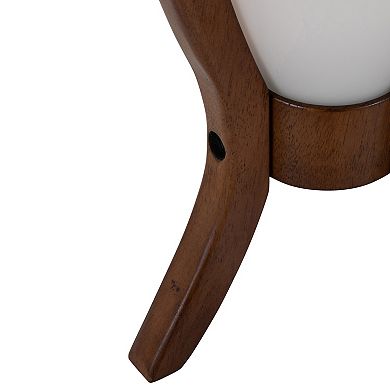 Loheer Walnut Wood and Frosted Glass Desk Lamp