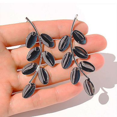Women's Leaf Branch Drop Earrings