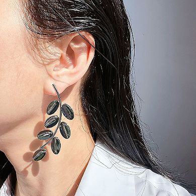 Women's Leaf Branch Drop Earrings