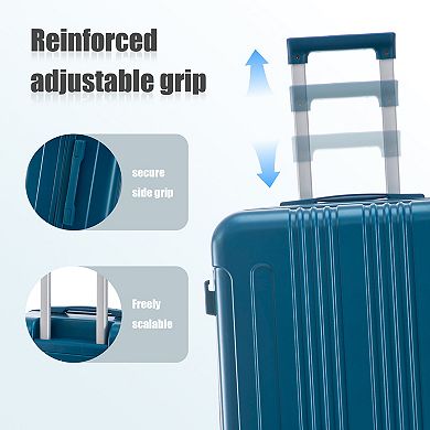 KWPZQEB Full Lining Design ABS Spinner Wheel Luggage Set with TSA Combination Lock, 3PCS