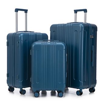 KWPZQEB Full Lining Design ABS Spinner Wheel Luggage Set with TSA Combination Lock, 3 pc