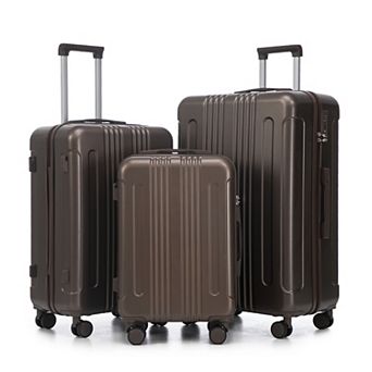 KWPZQEB Full Lining Design ABS Spinner Wheel Luggage Set with TSA Combination Lock, 3 pc