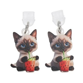 Cat Pendants Dust Plug Charm for Type-C Black Beige Brown 2 pc