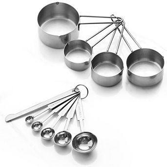 Stainless Steel Measuring Cup and Spoon Set, 10 pc