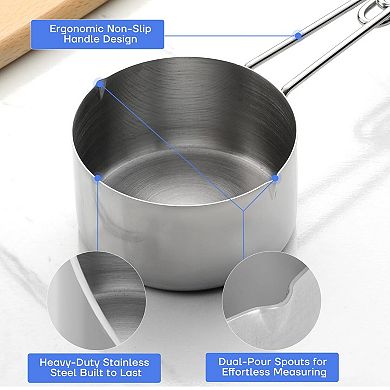 Stainless Steel Measuring Cup and Spoon Set, 10 Pieces