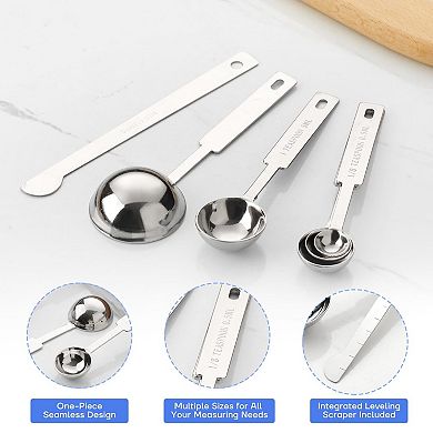Stainless Steel Measuring Cup and Spoon Set, 10 Pieces