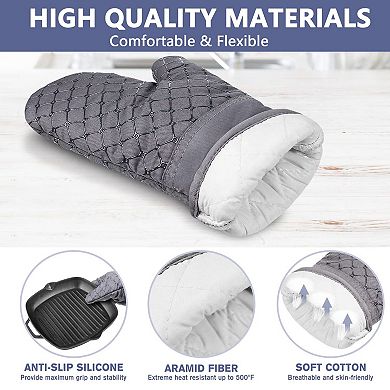 Oven gloves and pot pads with heat-resistant cotton lining