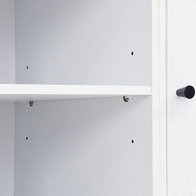 Pnronnc Large 79'' Hall Tree with Bench, Shoe Storage, Coat Hooks, Open Shelves, Cabinets Organizer