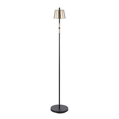 Loheer Metric Modern Floor Lamp with Antique Brass Accent