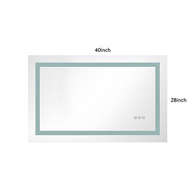 Wall-Mount LED Vanity Mirror with Adjustable Brightness and Anti-Fog Feature
