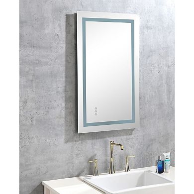 Wall-Mount LED Vanity Mirror with Adjustable Brightness and Anti-Fog Feature
