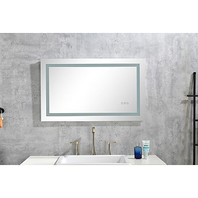 Wall-Mount LED Vanity Mirror with Adjustable Brightness and Anti-Fog Feature