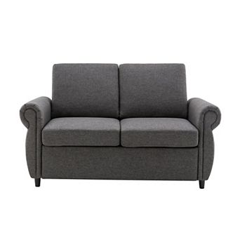 Pnronnc Pull-Out Sleeper Loveseat Sofa, Convertible Sofa Bed with Memory Foam Mattress & USB Ports