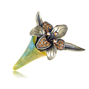 Elements Old Antique Synthetic Topaz Flower Bouquet Pin Brooch