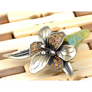 Elements Old Antique Synthetic Topaz Flower Bouquet Pin Brooch