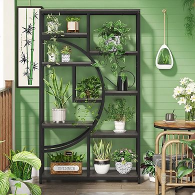 Geometric Etagere Bookcase with 9 Open Shelves for Living Room or Office