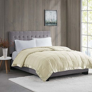 Lightweight Down Alternative Blanket with Satin Trim