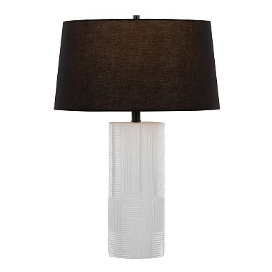 Loheer Petra Contemporary Polyresin Table Lamp Set of 2 with Linen Shade
