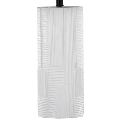 Loheer Petra Contemporary Polyresin Table Lamp Set of 2 with Linen Shade