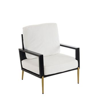 Stylish Velvet Lounge Chair with Adjustable Back and Metal Legs