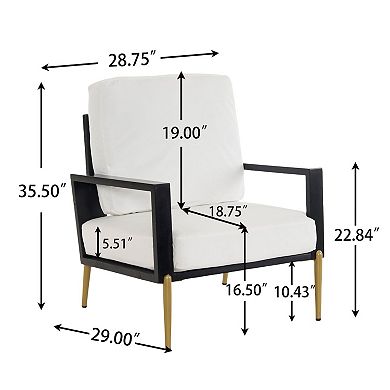 Stylish Velvet Lounge Chair with Adjustable Back and Metal Legs