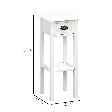 Slim Storage Console with Drawer and Shelf for Entryway or Living Room