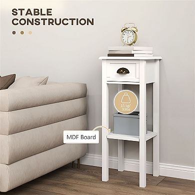 Slim Storage Console with Drawer and Shelf for Entryway or Living Room