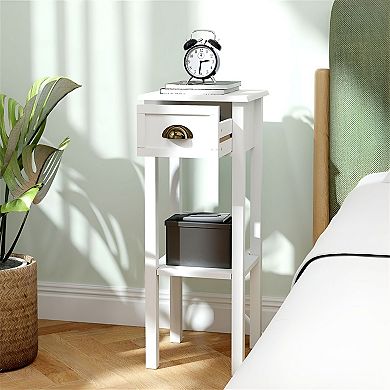 Slim Storage Console with Drawer and Shelf for Entryway or Living Room