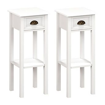 Slim Storage Console with Drawer and Shelf for Entryway or Living Room