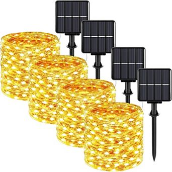 Extra-long 288FT Solar String Lights, 4-Pack 72FT 200 LED Waterproof