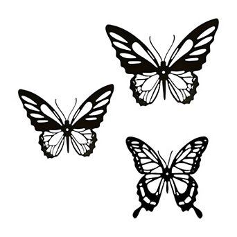 Wall Decor Set 3 pc Dragonfly Hummingbird Butterfly for Outdoor Indoor Spaces