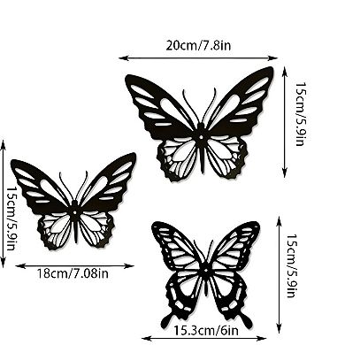 Wall Decor Set 3-Piece Dragonfly Hummingbird Butterfly for Outdoor Indoor Spaces