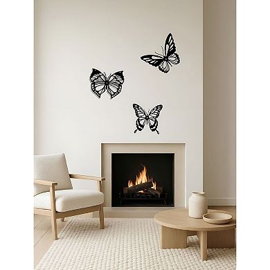 Wall Decor Set 3-Piece Dragonfly Hummingbird Butterfly for Outdoor Indoor Spaces