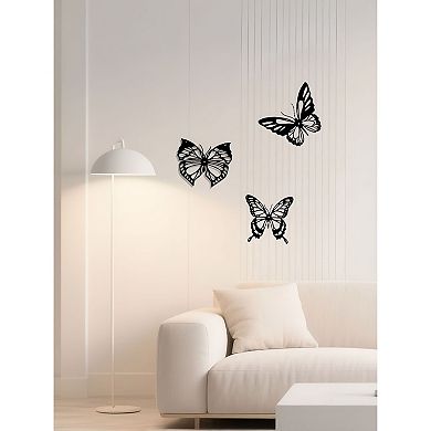 Wall Decor Set 3-Piece Dragonfly Hummingbird Butterfly for Outdoor Indoor Spaces