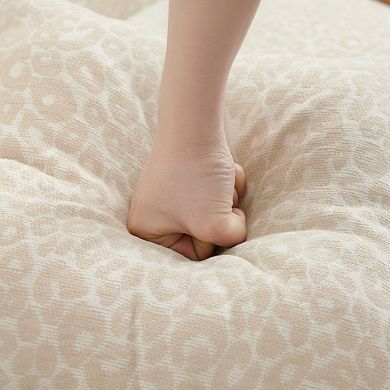 Pnronnc L-Shaped Sectional Sofa Leopard Print Chenille Modular Deep Seat Couch with Ottoman