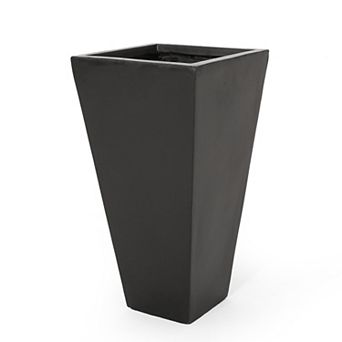 KWPZQEB 24.75" Outdoor Modern Magnesium Oxide Small Cast Stone Planter with Drainage Hole
