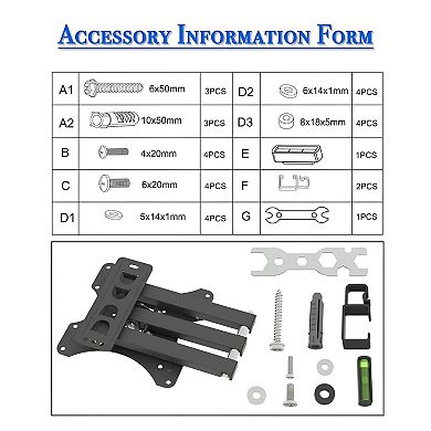 Adjustable Wall Mount TV Bracket for TVs with Tilt and Floor-Saving Design