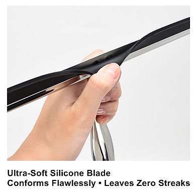 Shower Squeegee for Home Cleaning with 2 Adhesive Hooks, Glass Door, Window Squeegee 12 Inch