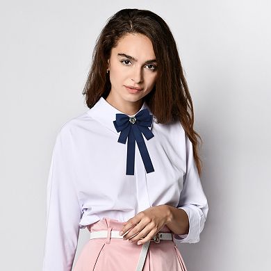 Ribbon Bow Brooches Pre-Tied Neck Tie for Gifts 1Pc