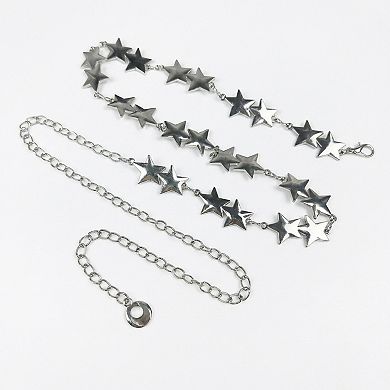 Women's Star Link Waist Chain Belt Adjustable Metal Charm Body Jewelry Accessory