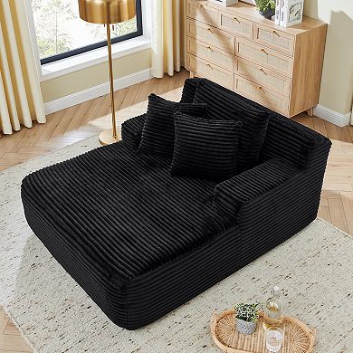 KWPZQEB Velvet Single Lazy Sofa Lounge Chair with Backrest & Pillow for Living Room
